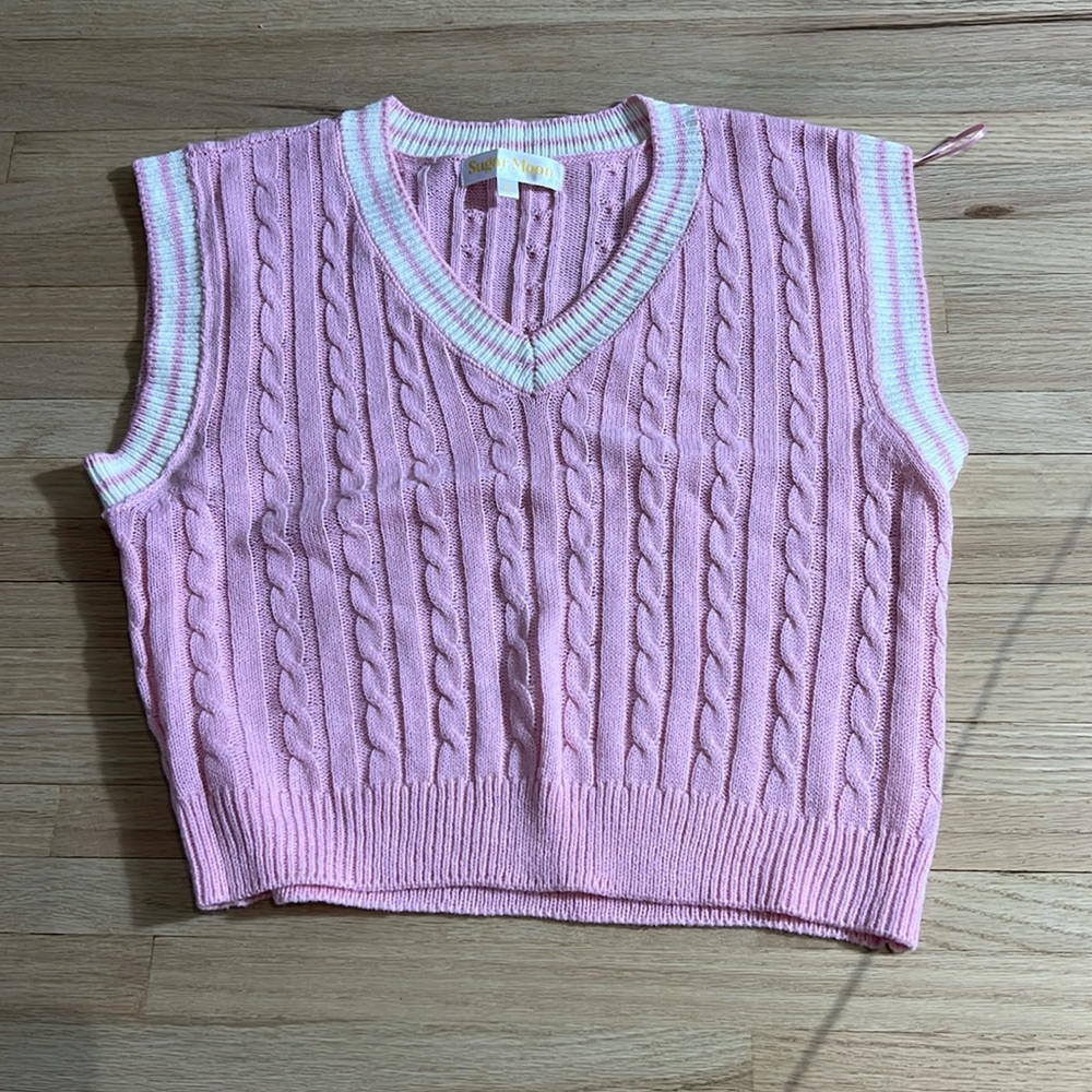 Pink coquette sweater vest